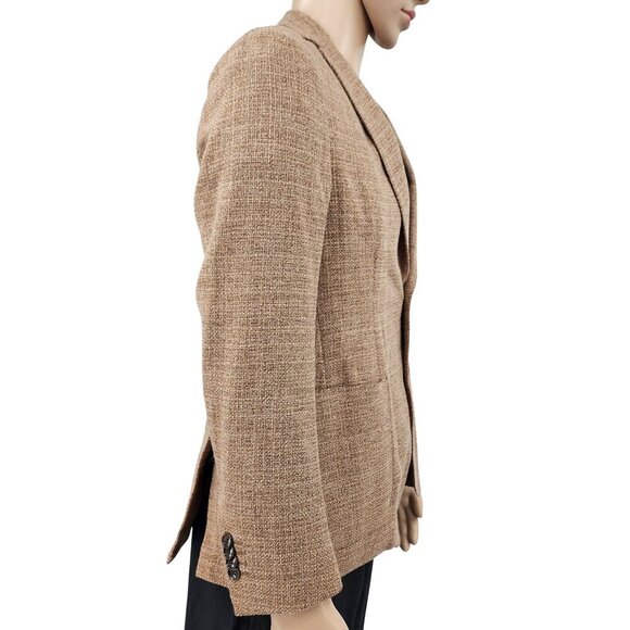 Zanetti Angelico Giacca Woven Tan Blazer, Men's 38 - Picture 3 of 11